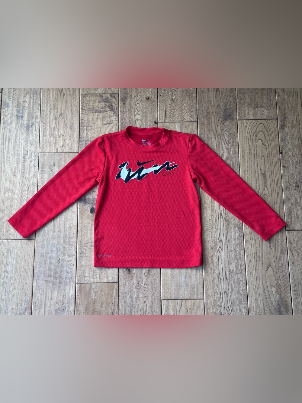 Nike Swoosh Dri-FIT Long Sleeve Red Shirt size 4